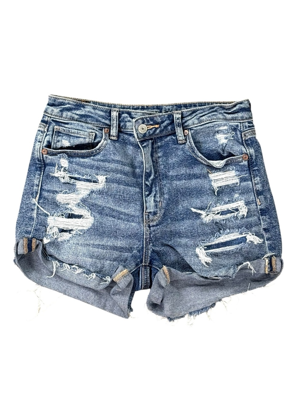 Woman’s American Eagle denim “mom short” distressed shorts size 6